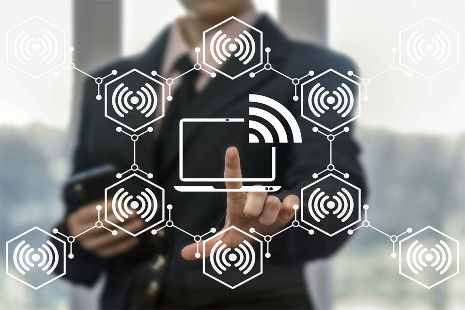Laptop with Wi-Fi icon