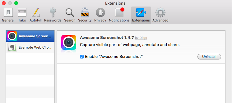 remove safari extensions