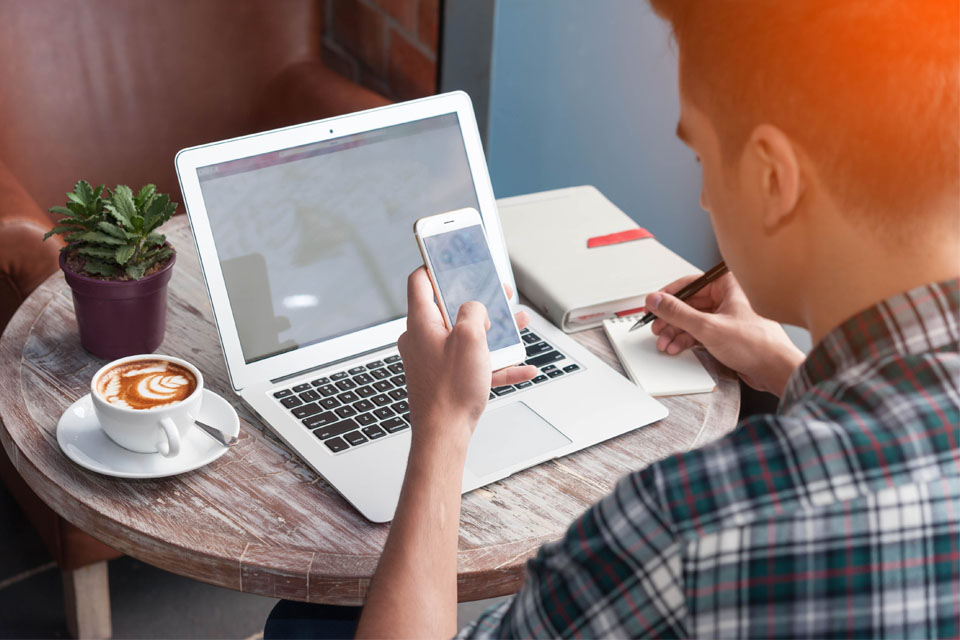 Smartphone and Laptop