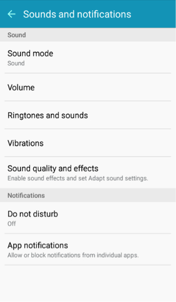 Sounds and notifications