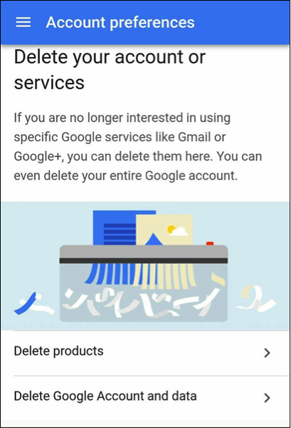 Google Account preferences