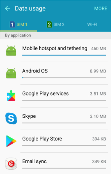 Data Usage by Application
