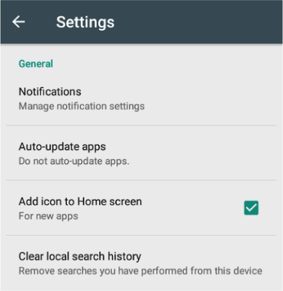 Android settings