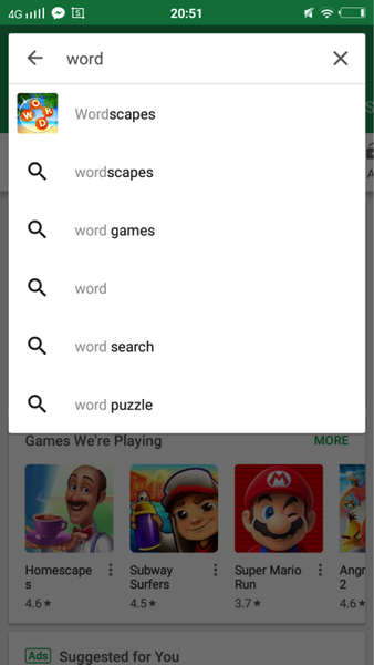 Google Play Store > Search