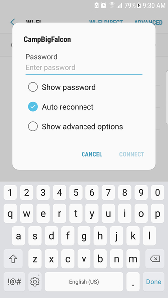 Network SSID and password