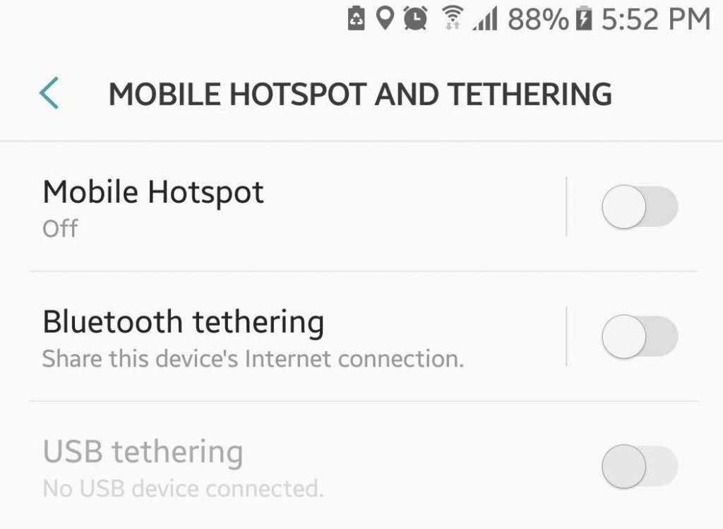 Mobile Hotspot and Tethering