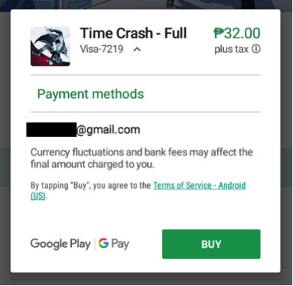 Google Play Payment methods