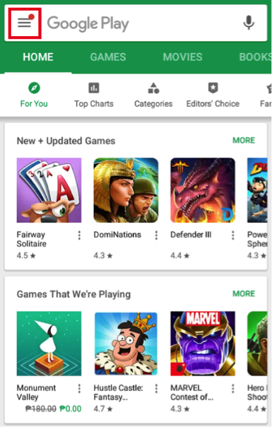 Apps on Google Play Store