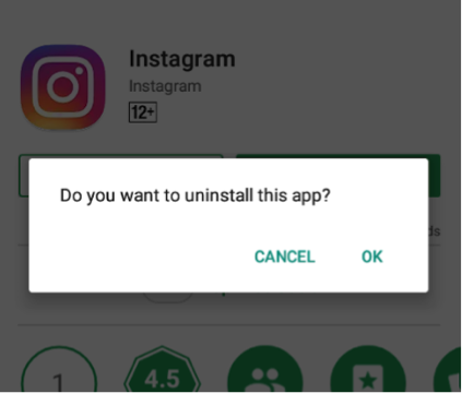 A pop-up will ask if you want to uninstall the app. Tap OK.