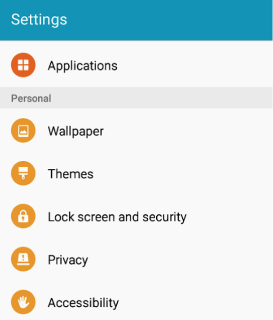 Lock Screen and security settings