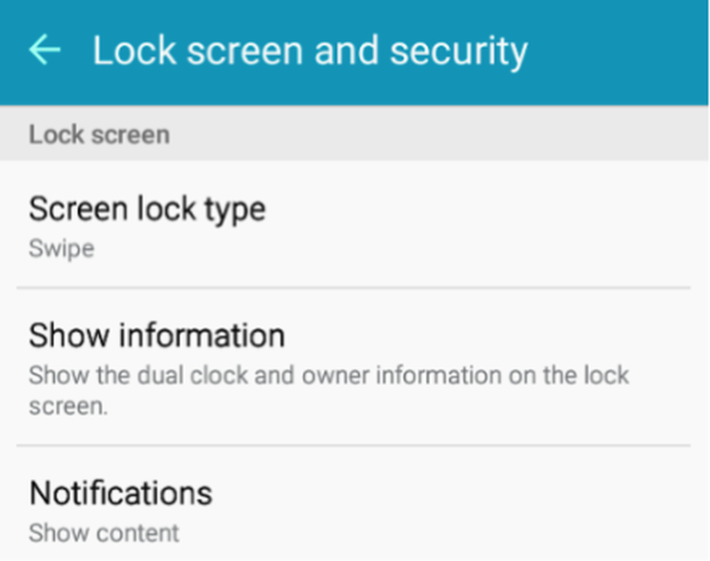 Tap Screen lock type
