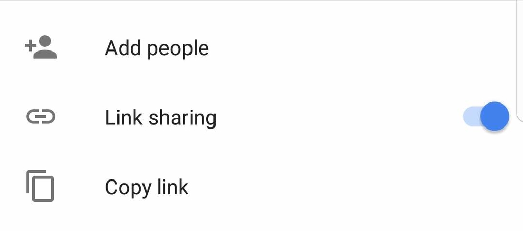 Link Sharing option on Google Drive