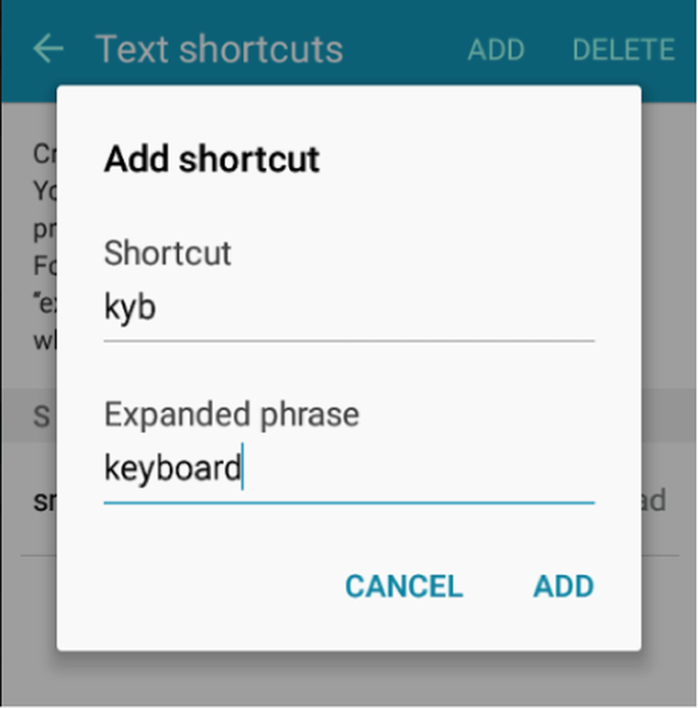 Add shortcut