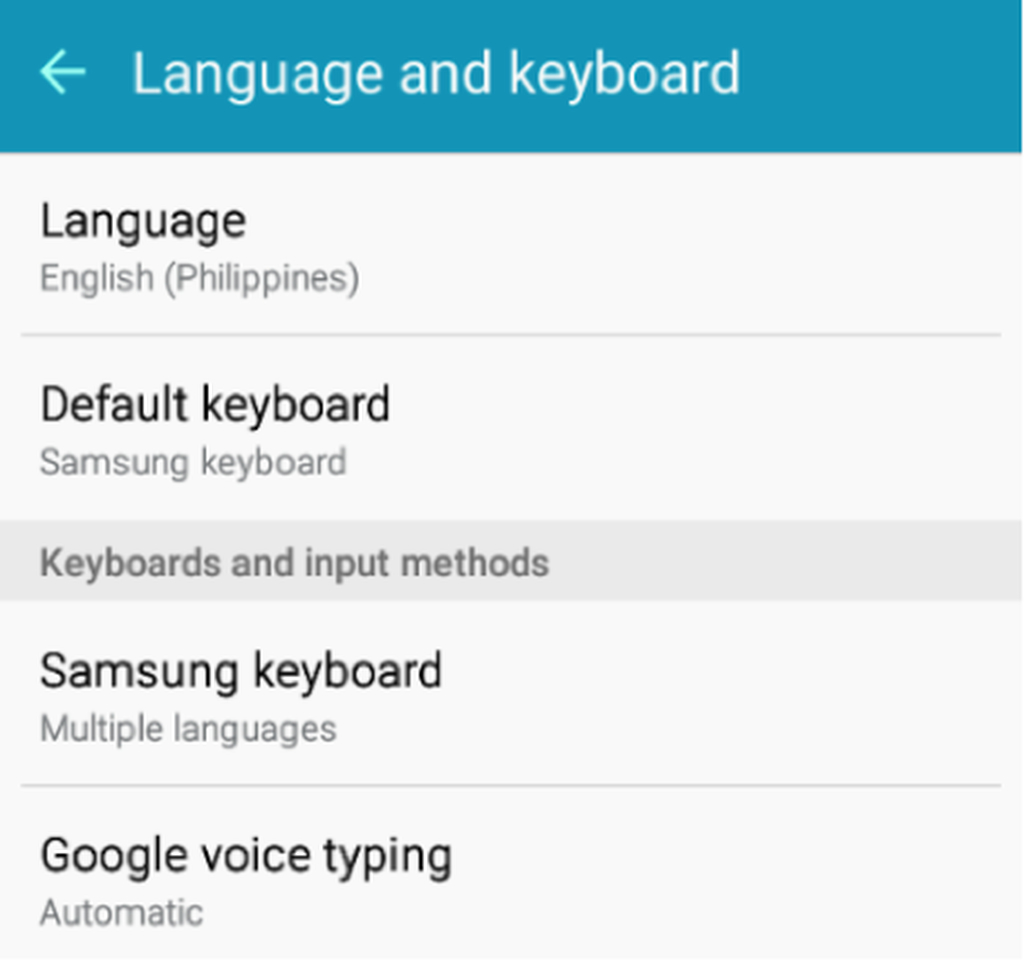 Tap Samsung keyboard