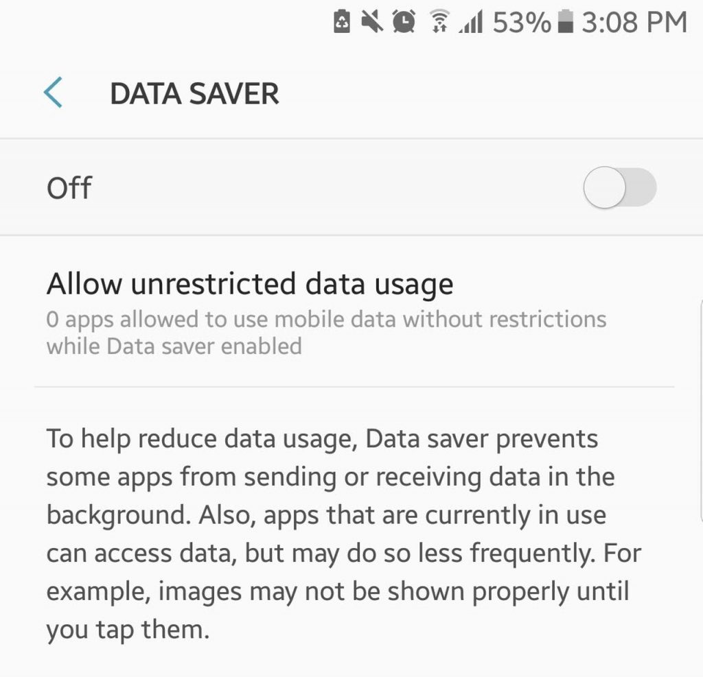 Restrict Background Data