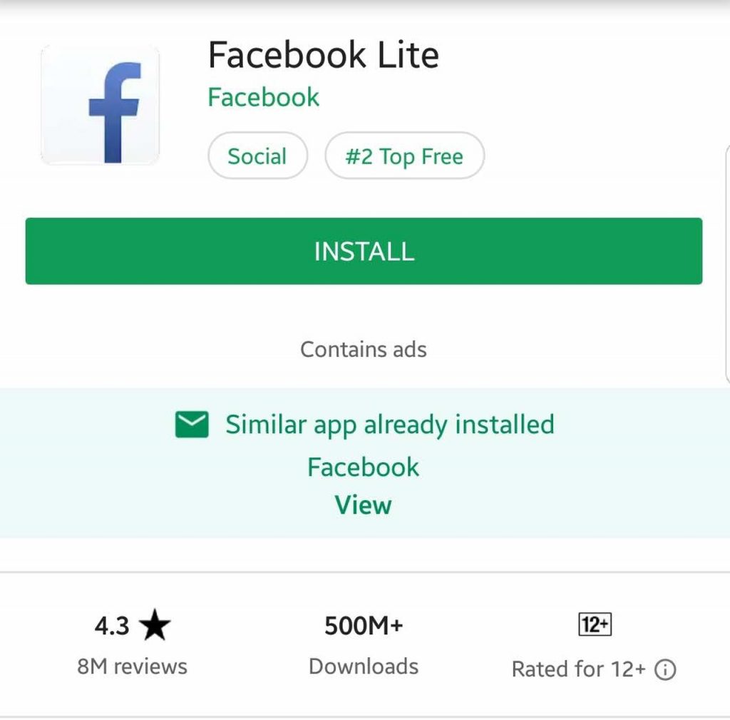 Use ‘Lite' Apps - Facebook Lite