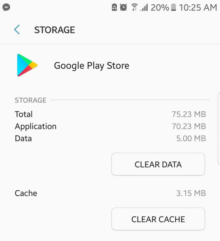 Clear Cache and Force-Stop Google Play Store.