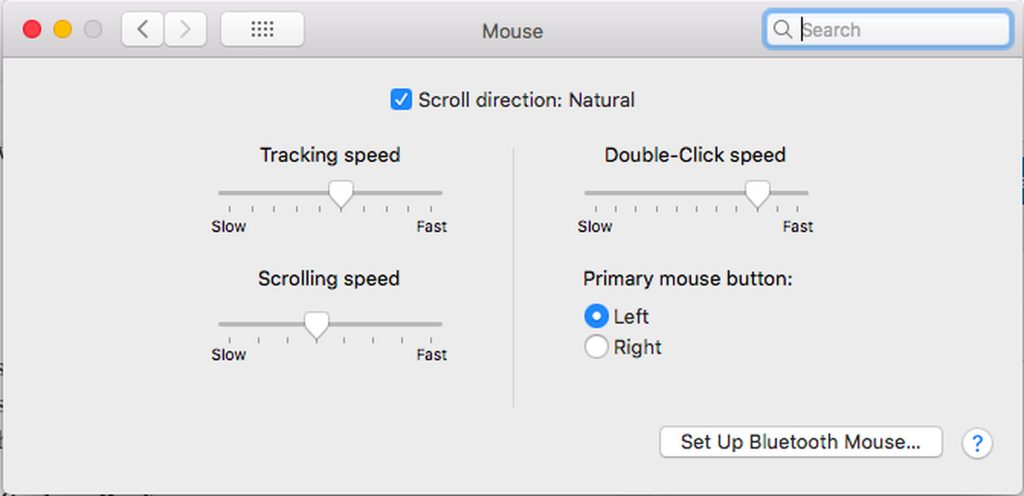 Mac Mouse Settings