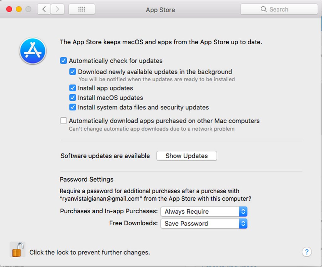 Apple menu > System Preferences > App Store