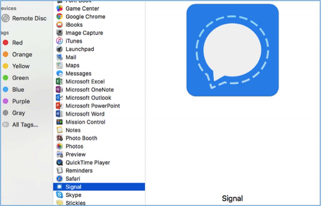 signal on macbook