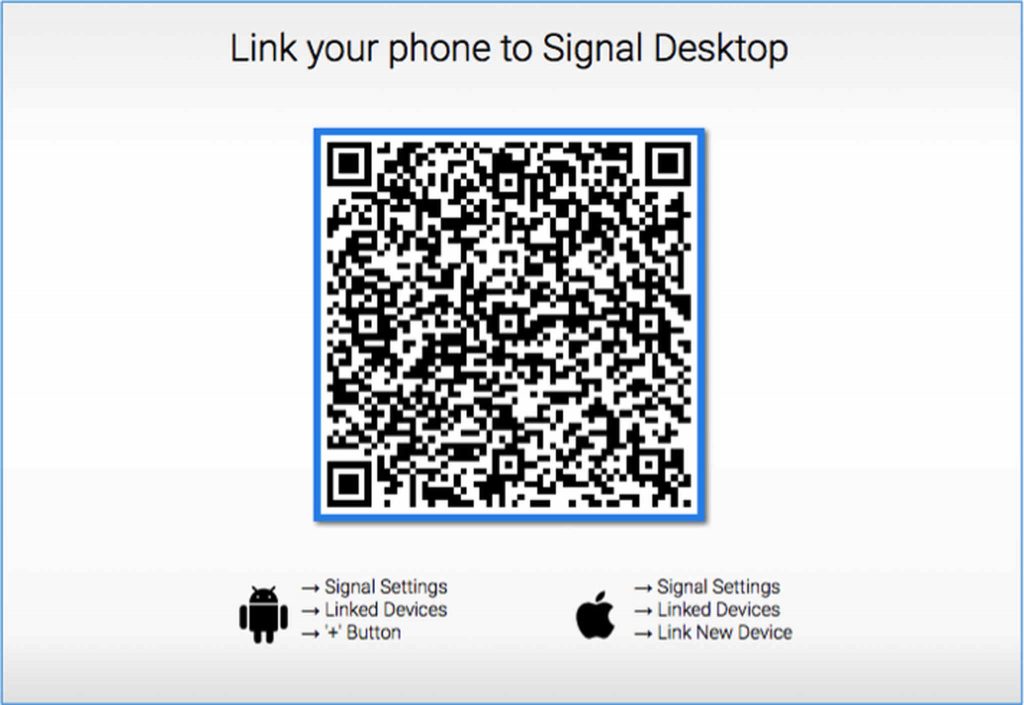 Link your phone to Signal Desktop