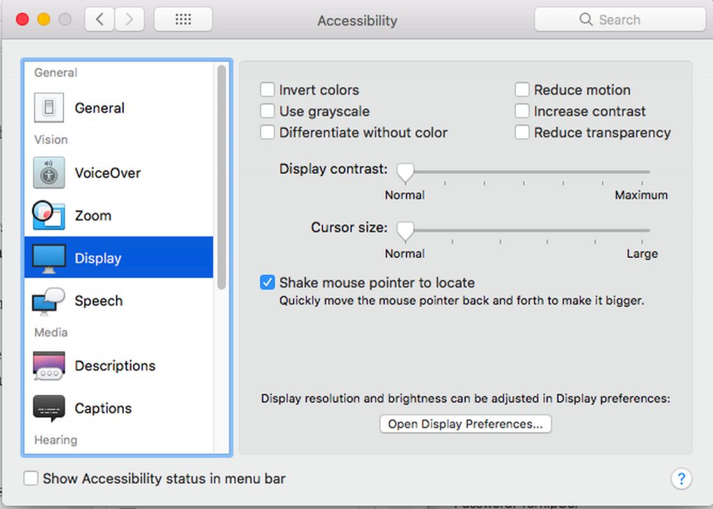 Mac's Accessibility Options