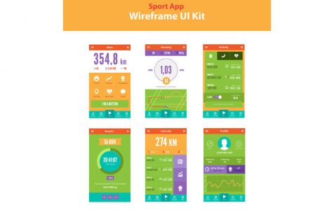 Sport App wireframe UI kit