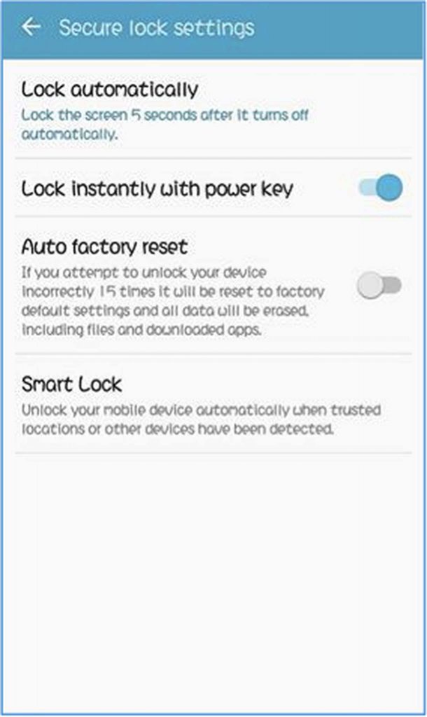 Secure Lock Settings