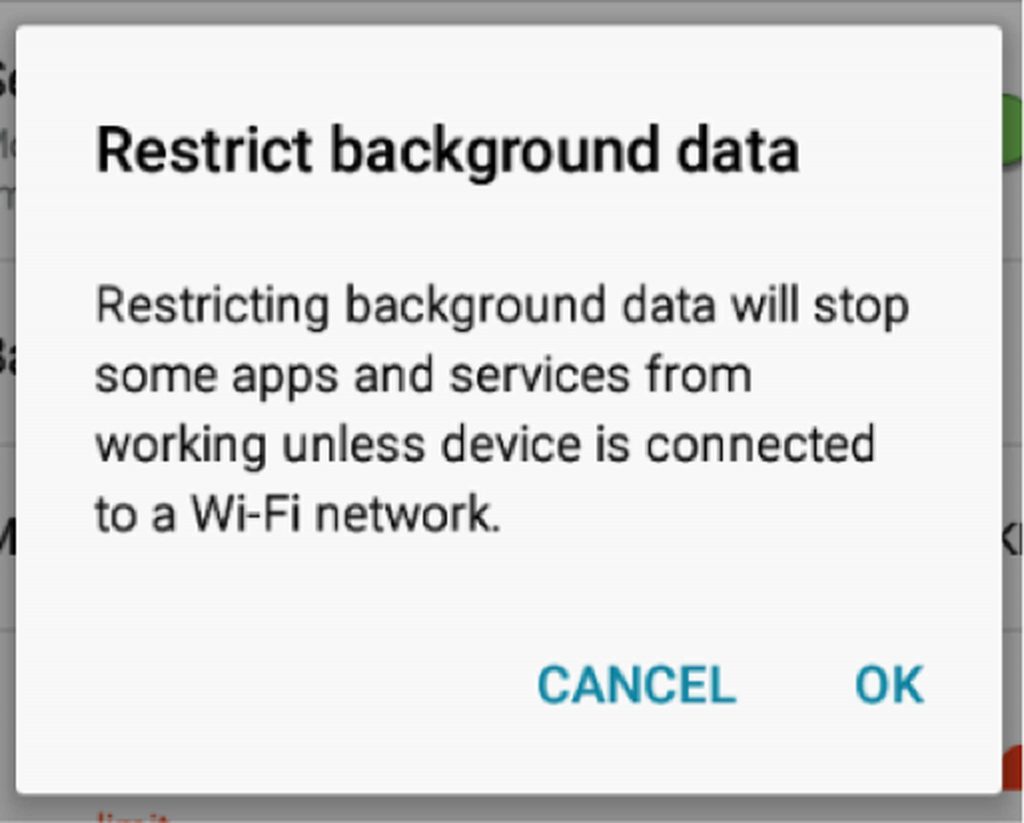 Restrict background data