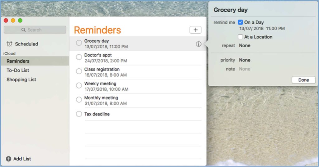 Other Tricks for Mac Reminder App