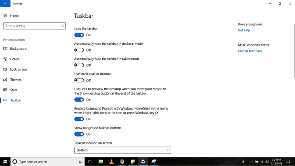 How to Change Basic Taskbar Settings