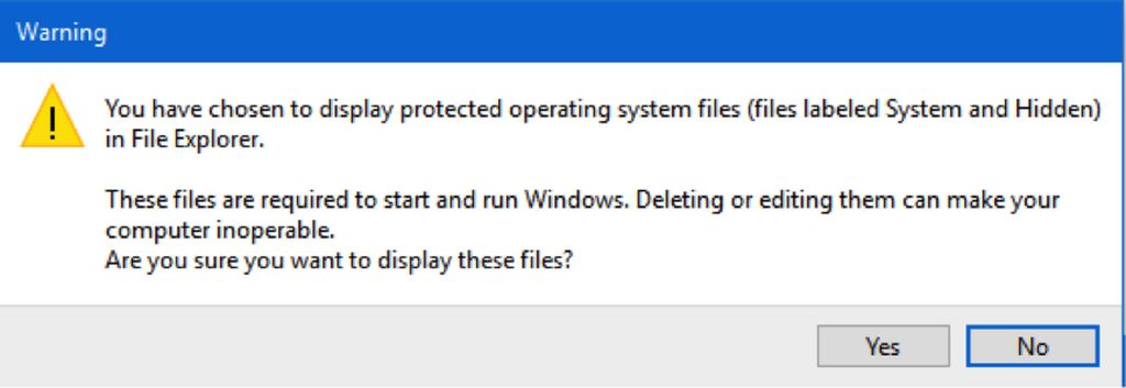 Windows Warning Message