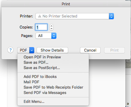 pdf printing for mac