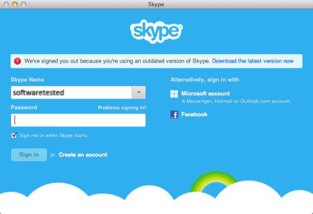 how to log out of skype app