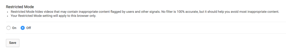 Youtube Restricted Mode