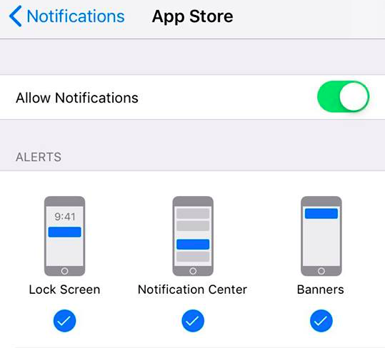 Notifications App Store