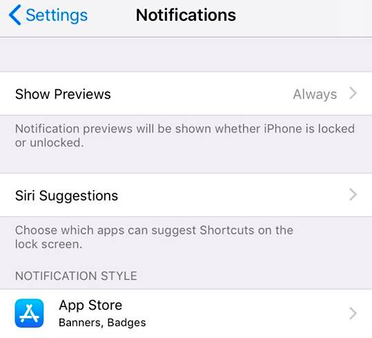 Notifications on iPhone