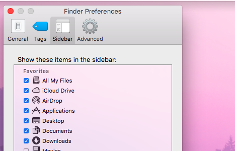 finder preferences on mac