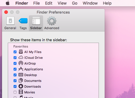 Mac Finder Preferences