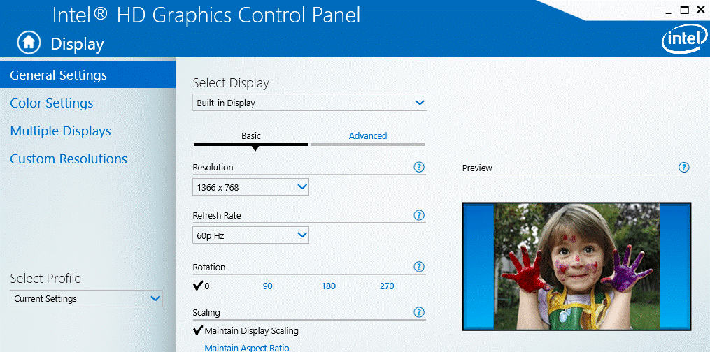 Nvidia HD Graphics Control Panel