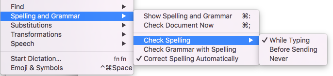 word for mac wont check spelling