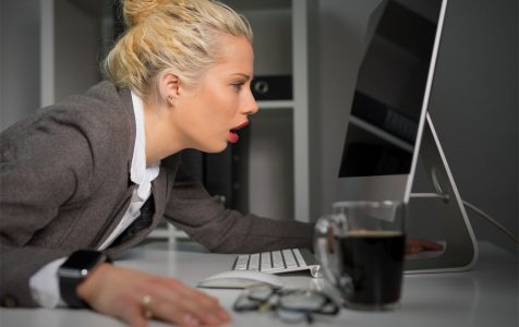 Woman Looking Computer Screen
