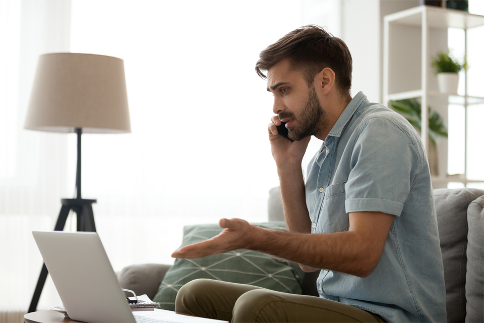 Male Having Computer Problems