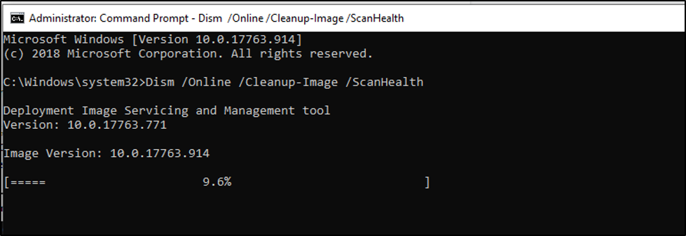 Command Prompt - ScanHealth