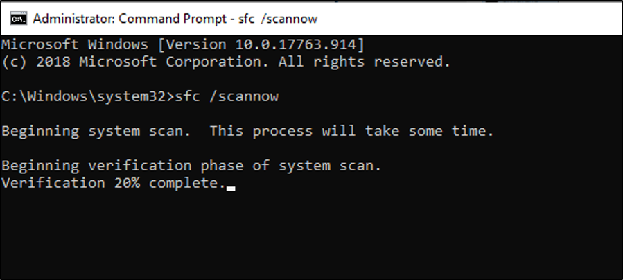 Command Prompt - scannow