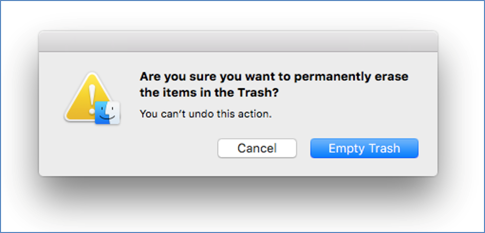 force empty trash mac mojave