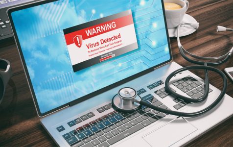Virus Detected Text Alert On Laptop