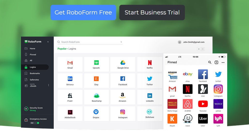 roboform on desktop