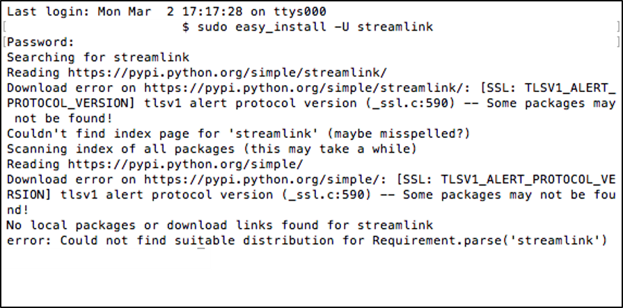 Streamlink on Mac