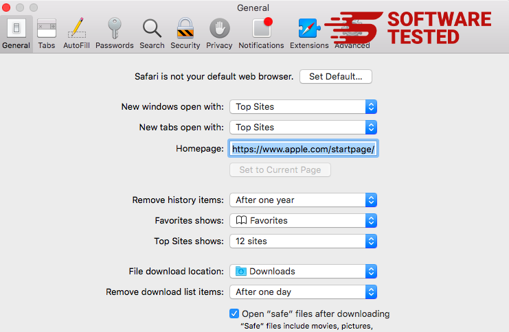 Safari General Preferences